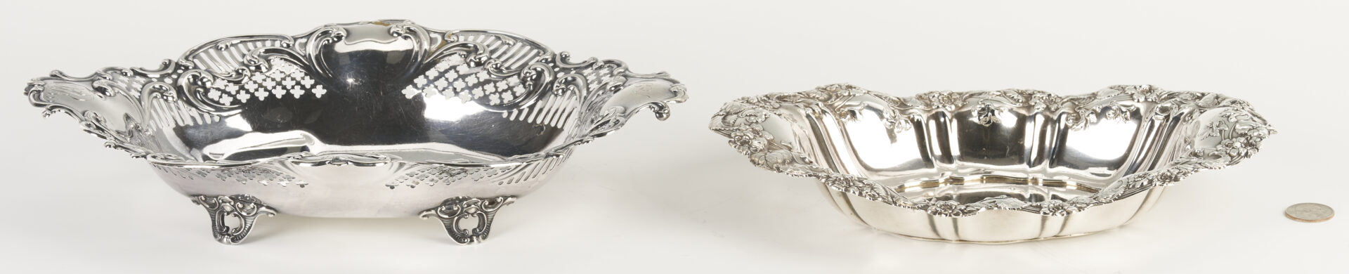 Lot 855: 2 Antique Sterling Oval Dishes