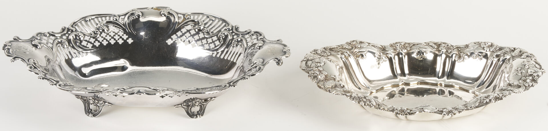 Lot 855: 2 Antique Sterling Oval Dishes