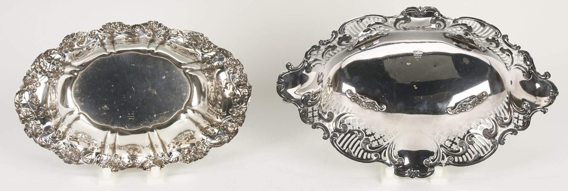 Lot 855: 2 Antique Sterling Oval Dishes