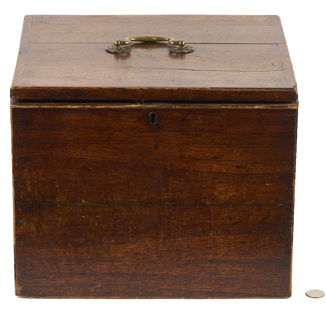 Lot 858: Boulle Marquetry Double Inkstand Plus Bottle Case