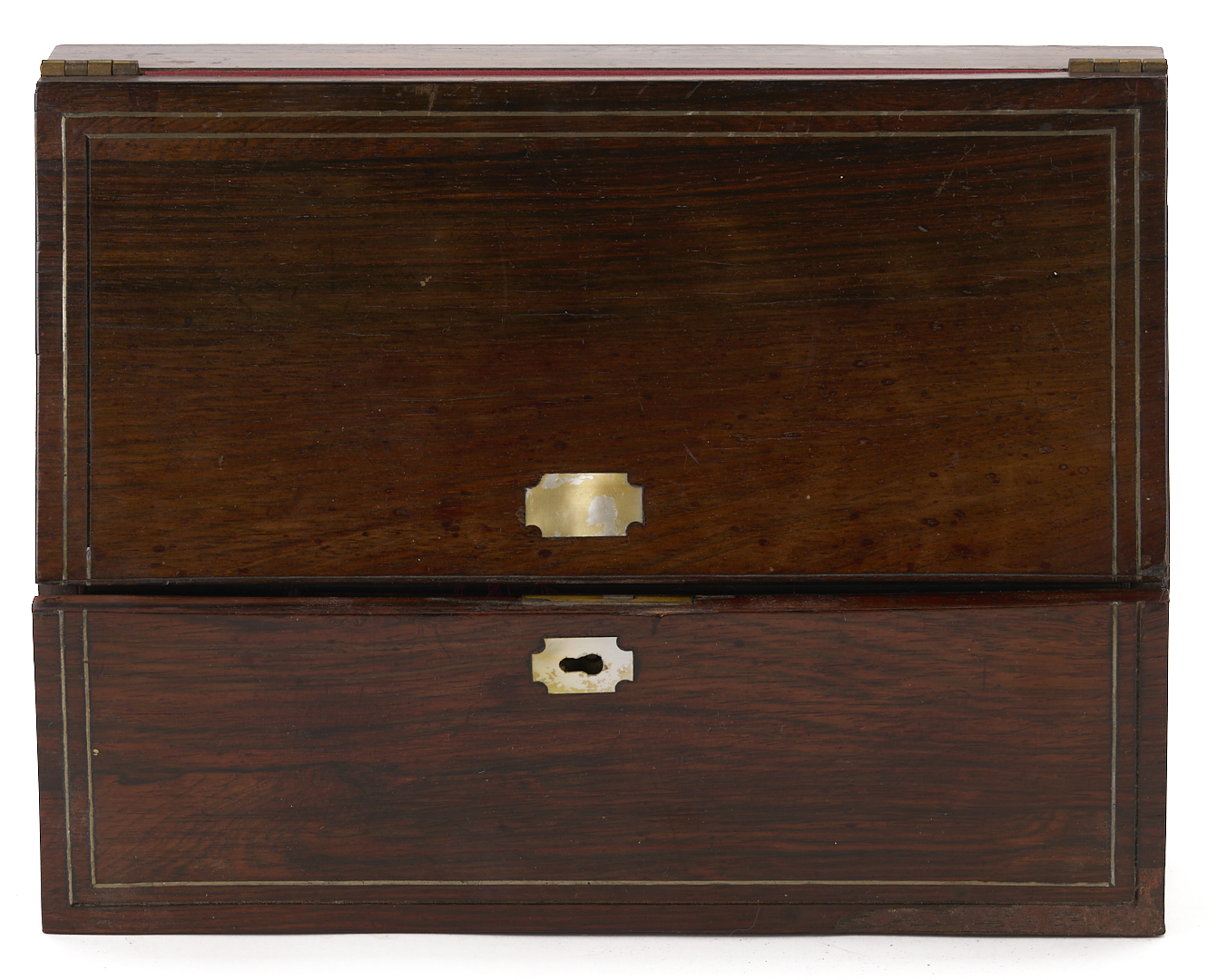 Lot 859: 3 Brass Bound or Inlay Wooden Boxes