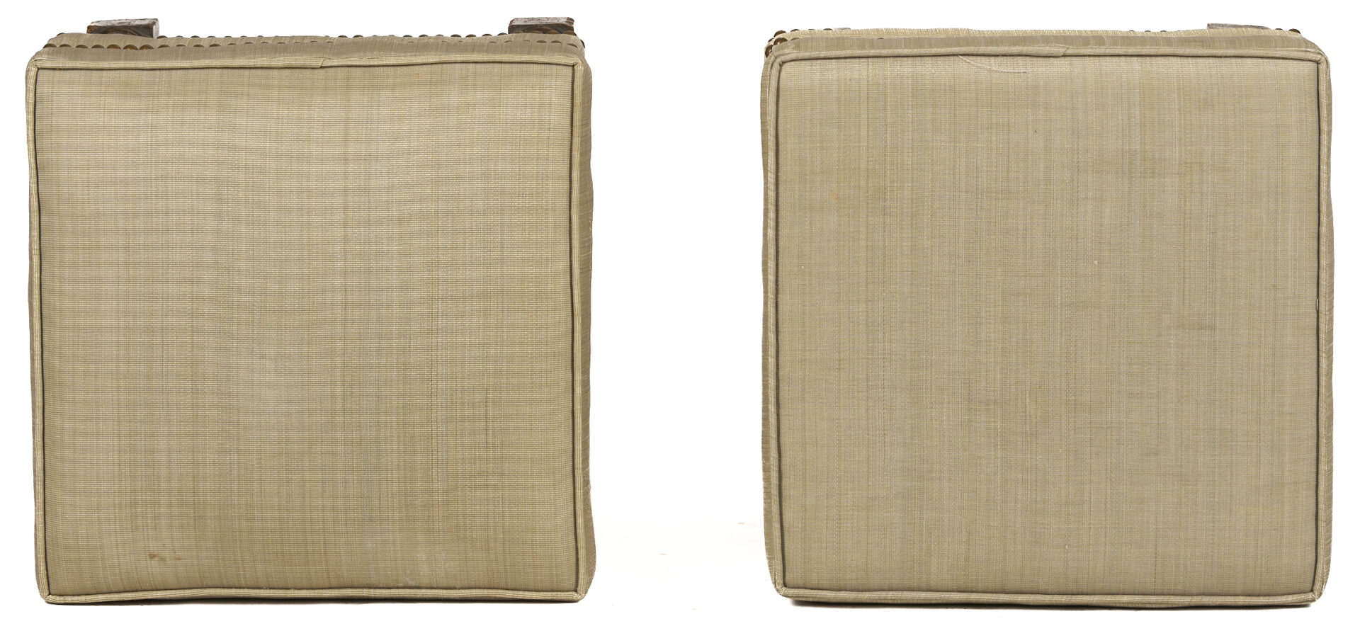 Lot 864: Pair Jacobean Upholstered Stools