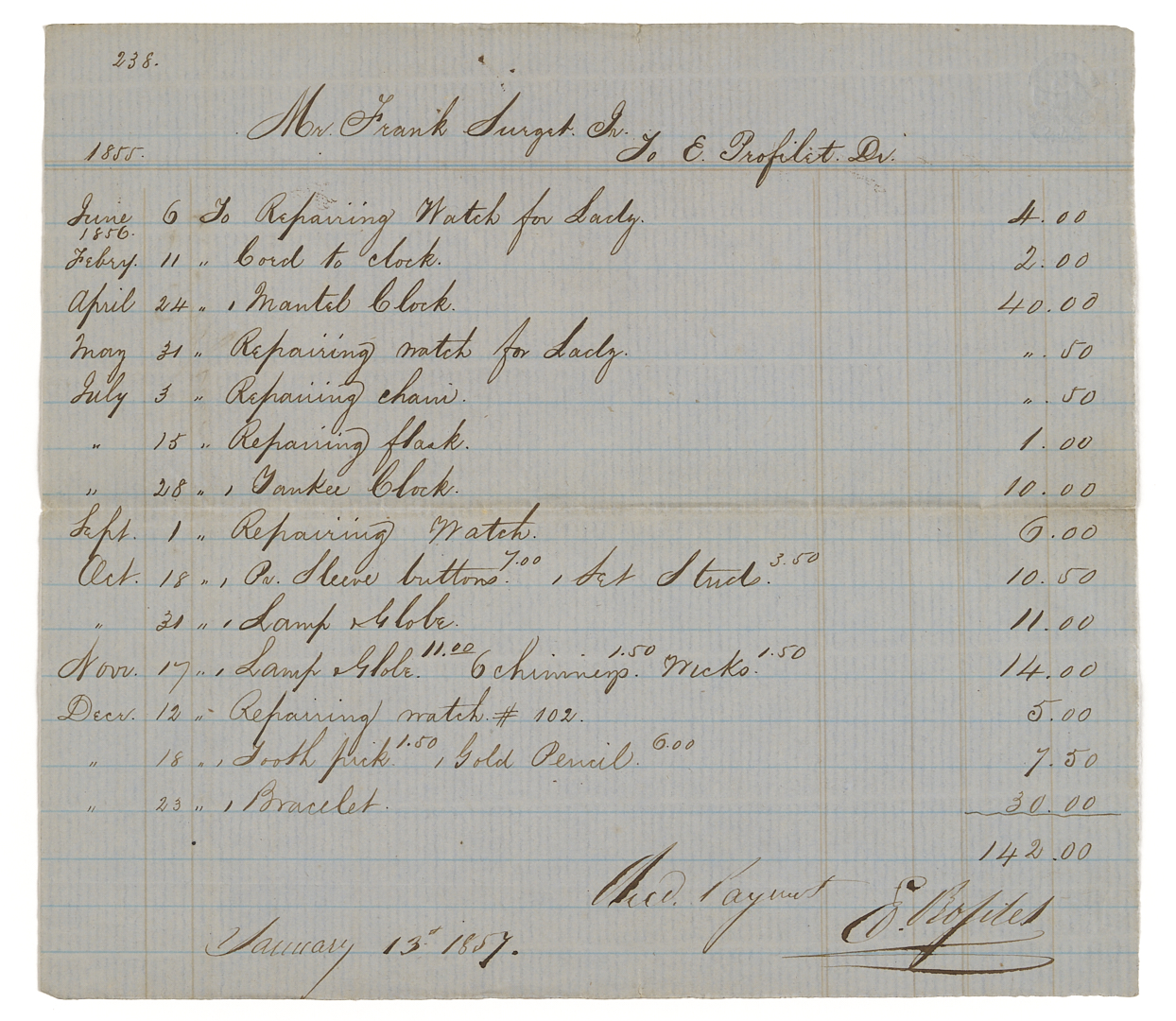 Lot 86: Profilet Coin Silver Ladle & Archive of Merrill/Ferguson Family, MS/LA Plantation