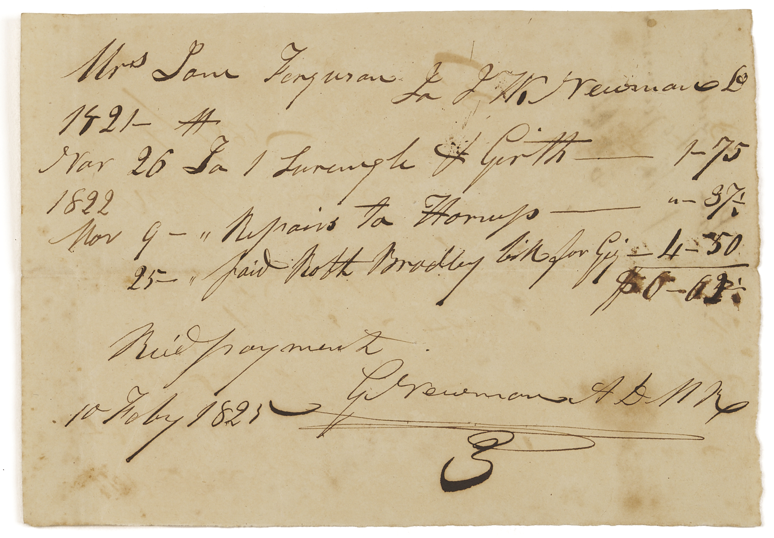 Lot 86: Profilet Coin Silver Ladle & Archive of Merrill/Ferguson Family, MS/LA Plantation