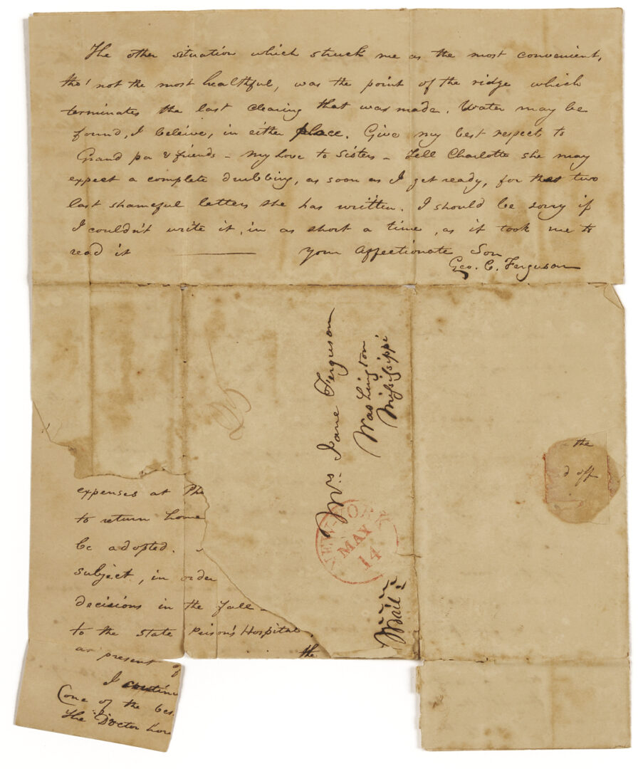 Lot 86: Profilet Coin Silver Ladle & Archive of Merrill/Ferguson Family, MS/LA Plantation