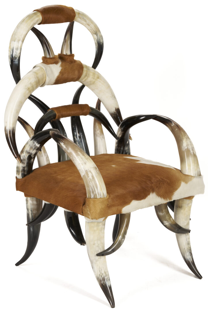 Lot 871: American Steer Horn Chair