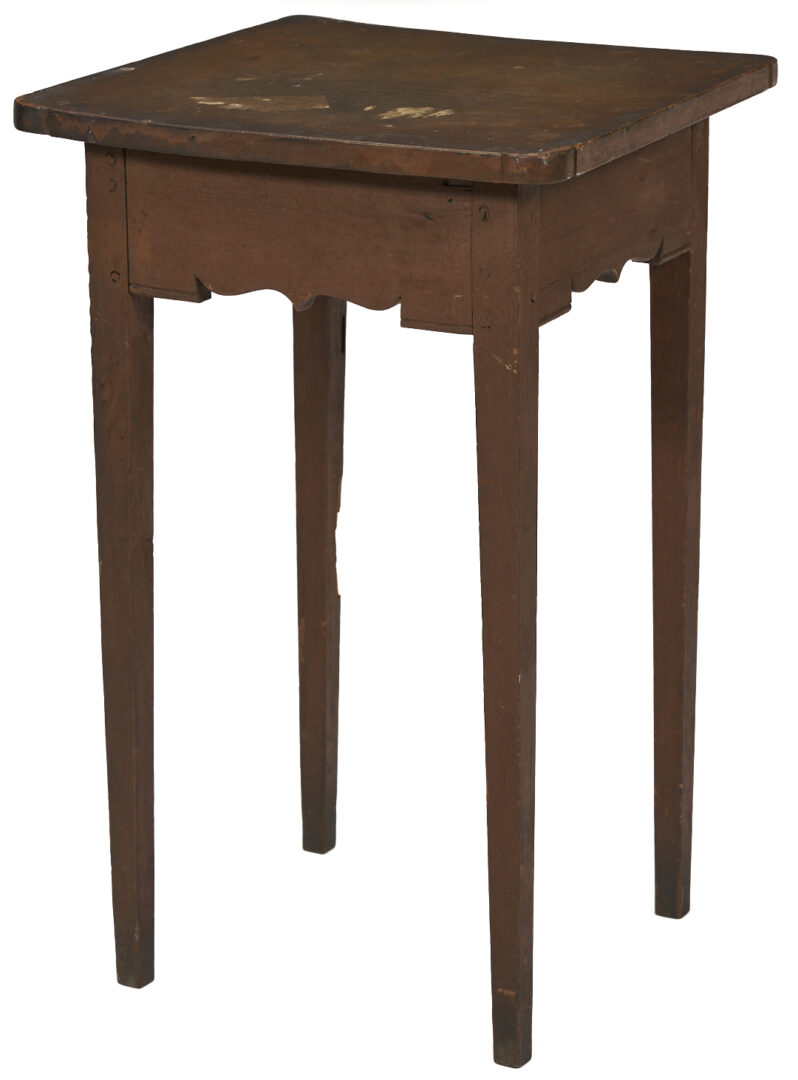 Lot 873: Kentucky Walnut Work Table, Scalloped Skirt