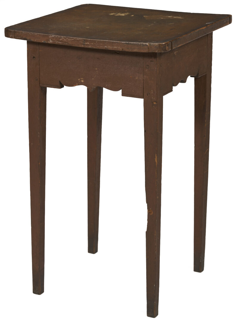 Lot 873: Kentucky Walnut Work Table, Scalloped Skirt
