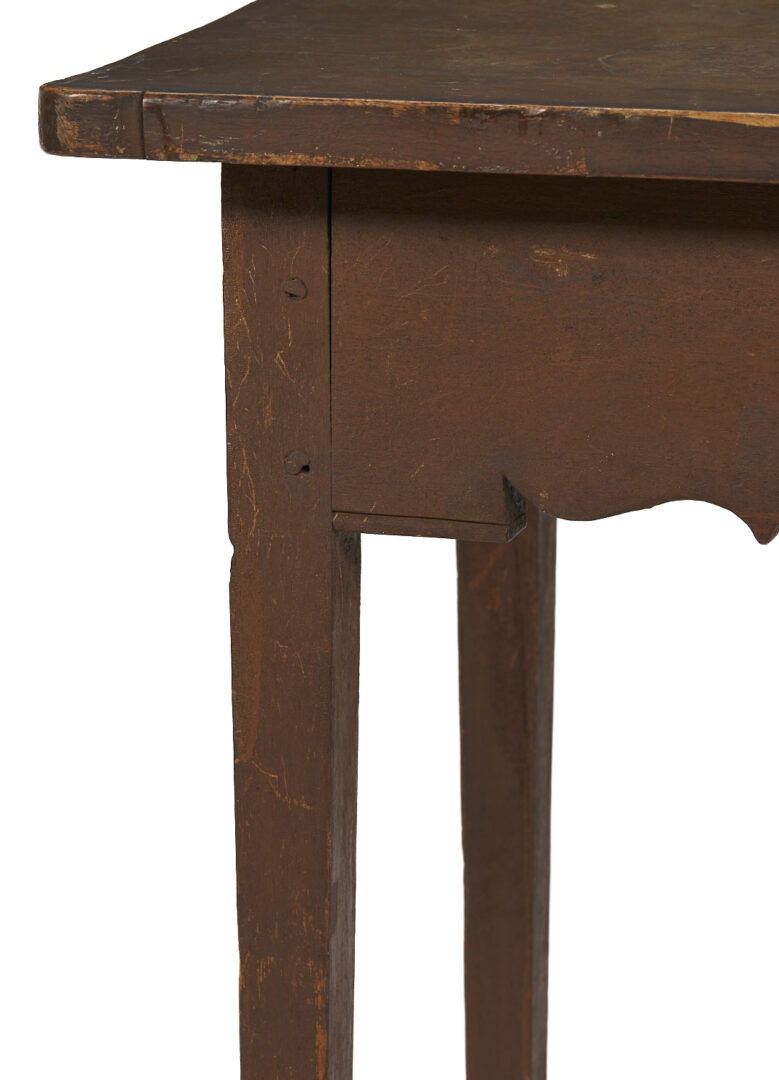 Lot 873: Kentucky Walnut Work Table, Scalloped Skirt