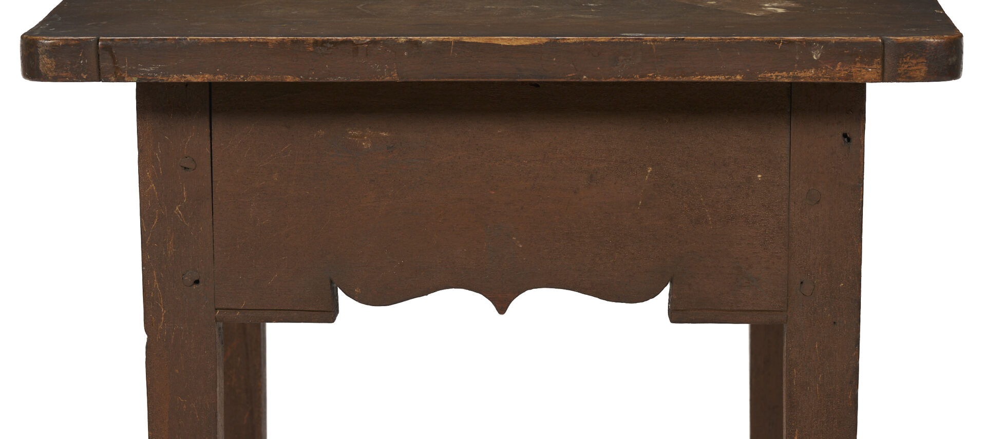 Lot 873: Kentucky Walnut Work Table, Scalloped Skirt