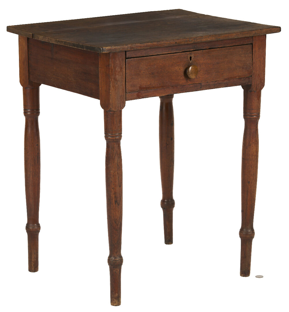 Lot 876: Walnut One Drawer Table