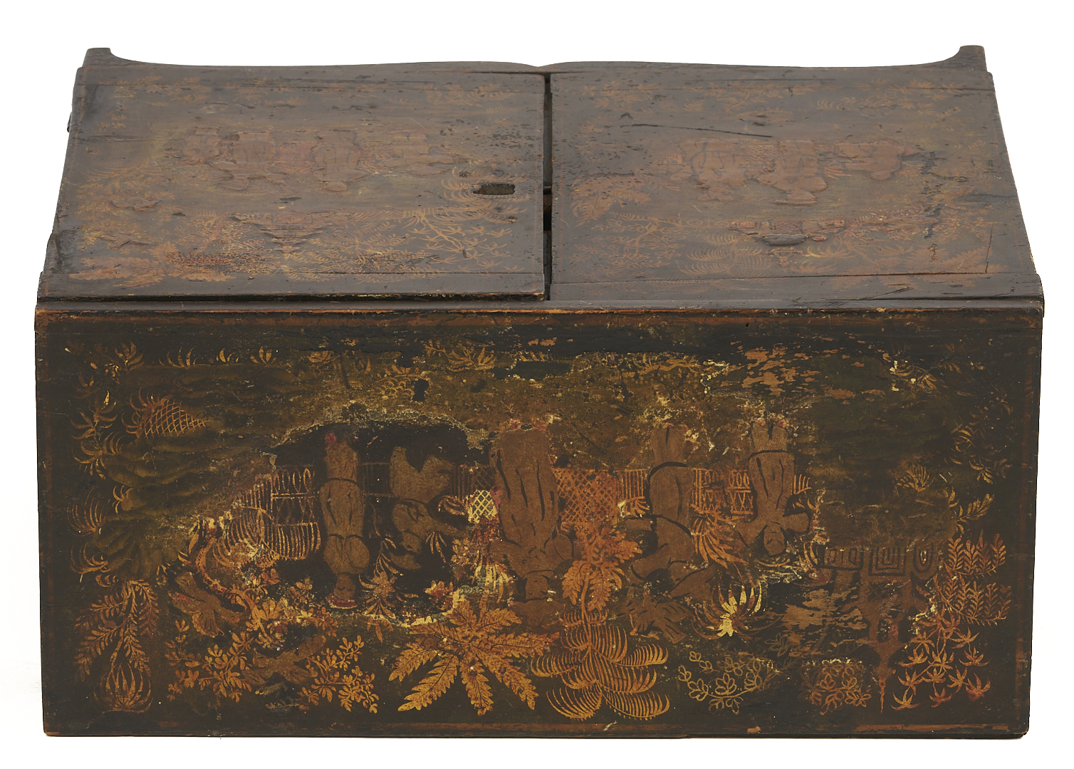 Lot 877: Chinese Lacquer Miniature Cabinet & Stand