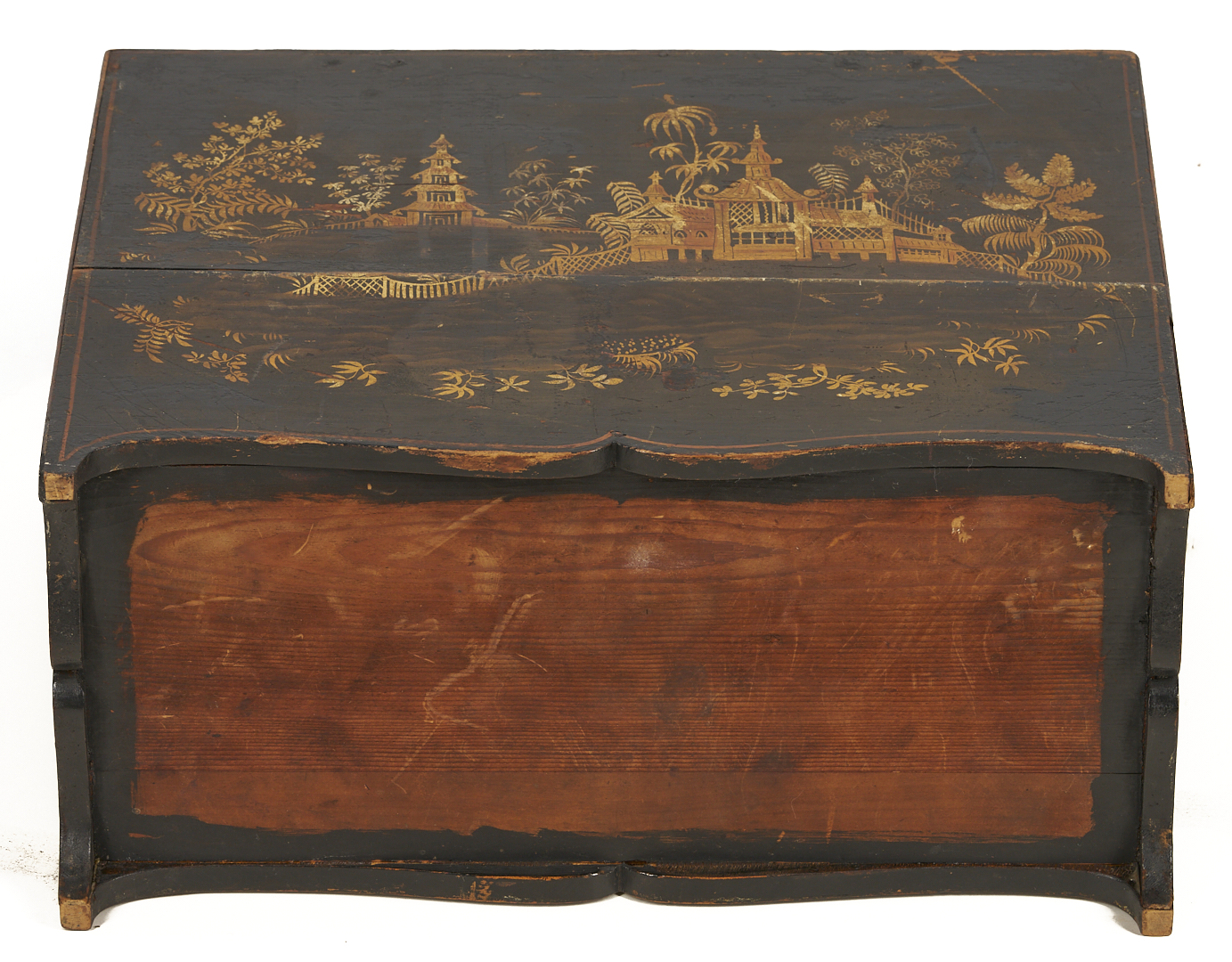 Lot 877: Chinese Lacquer Miniature Cabinet & Stand