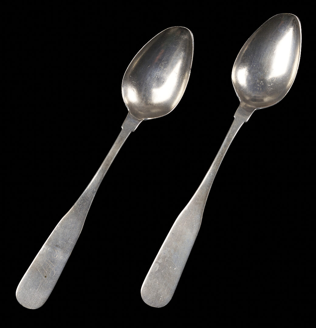 Lot 87: 2 Coin Silver Spoons attrib. Elliston, Nashville