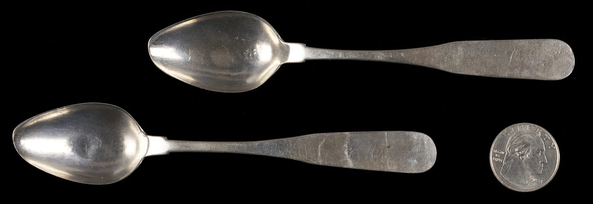 Lot 87: 2 Coin Silver Spoons attrib. Elliston, Nashville