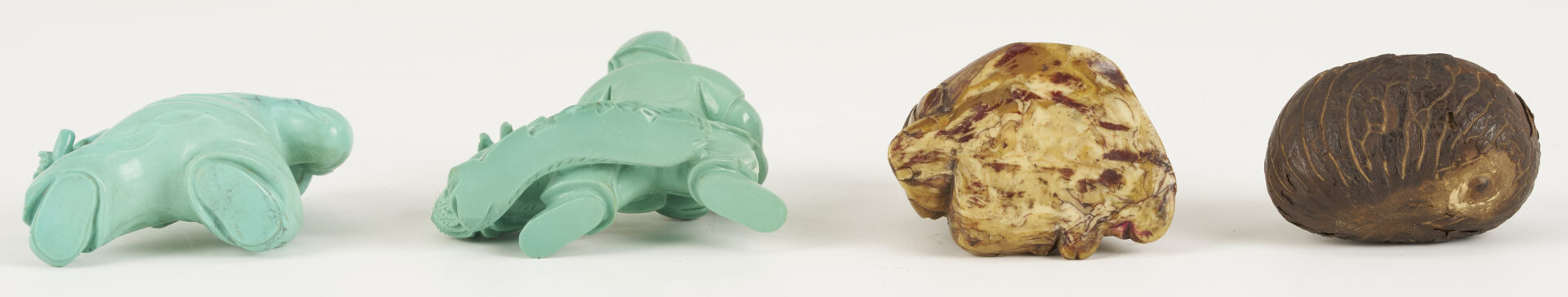 Lot 880: 7 Asian Carvings: Ducks, Brush Washer, Turquoise & Vegetable Ivory