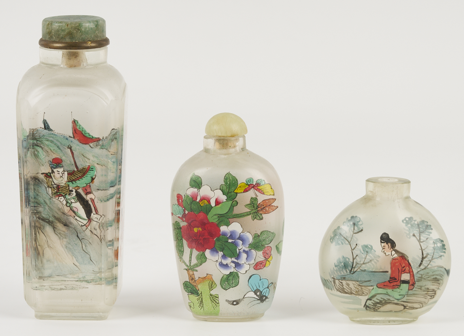 Lot 881: Tobacco Pouch and 5 Snuff Bottles, Including Jade