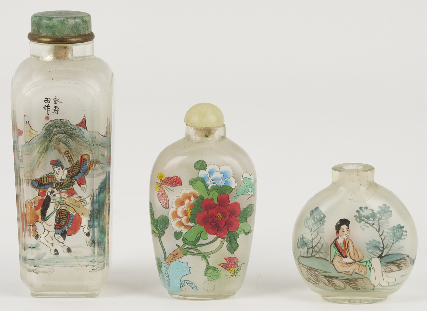 Lot 881: Tobacco Pouch and 5 Snuff Bottles, Including Jade