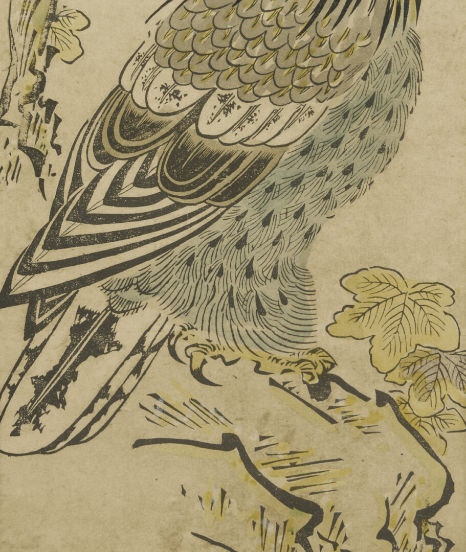 Lot 886: 2 Japanese Woodblock Prints, Mitsui Atsuo & After Kuniyoshi, Plus 2 Facsimiles of Early Prints