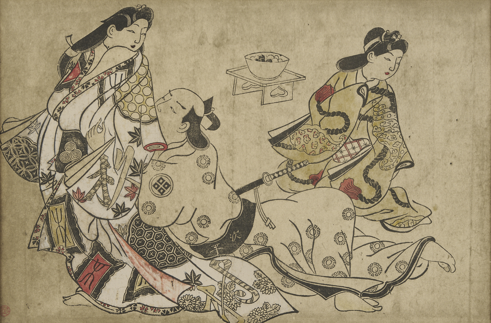 Lot 886: 2 Japanese Woodblock Prints, Mitsui Atsuo & After Kuniyoshi, Plus 2 Facsimiles of Early Prints