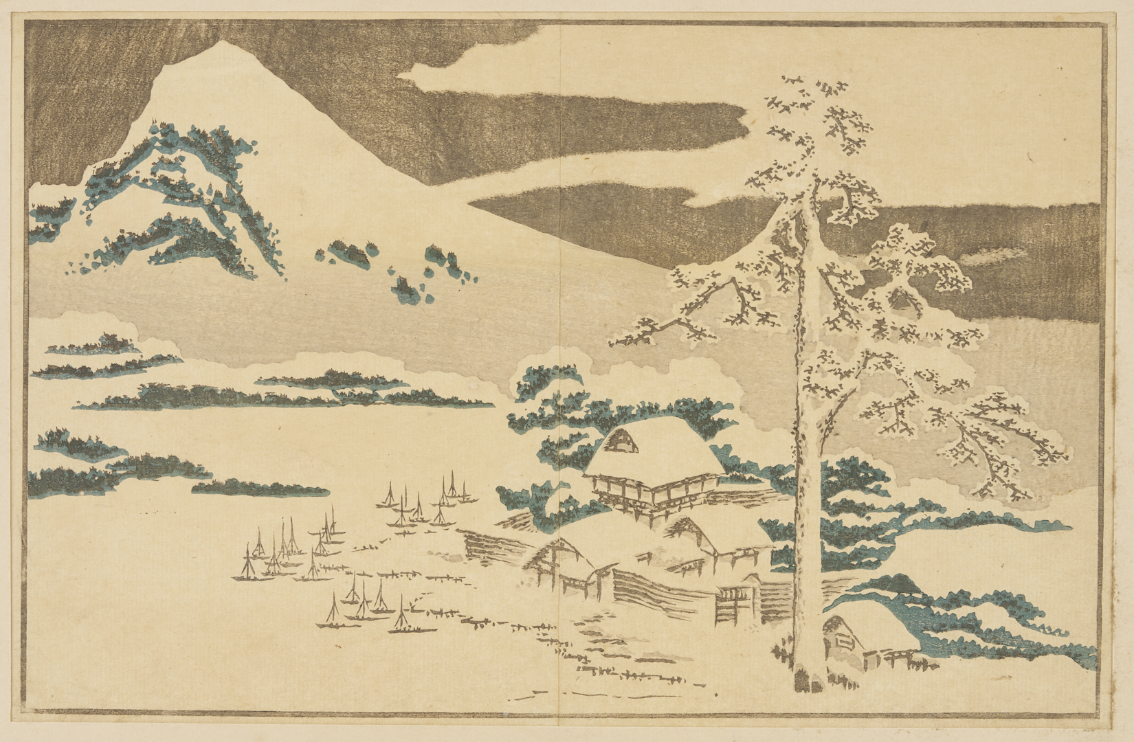 Lot 887: 2 Japanese Woodblock Prints, Hiroshige & Hokusai