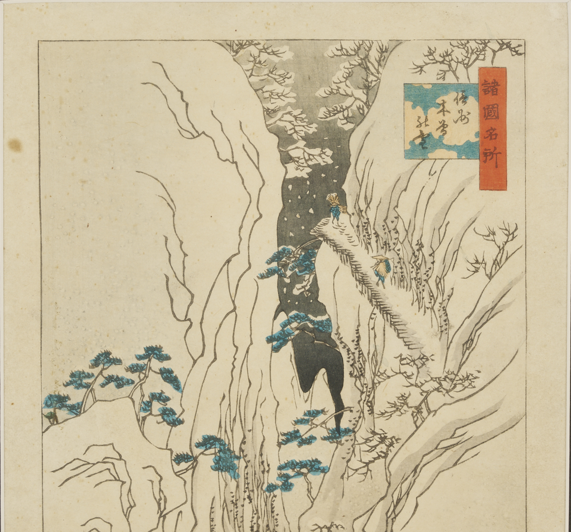Lot 888: 2 Japanese Woodblock Landscape Prints Incl. Hiroshige, Famous Places in Edo