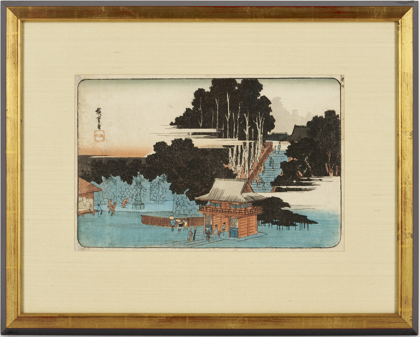 Lot 888: 2 Japanese Woodblock Landscape Prints Incl. Hiroshige, Famous Places in Edo