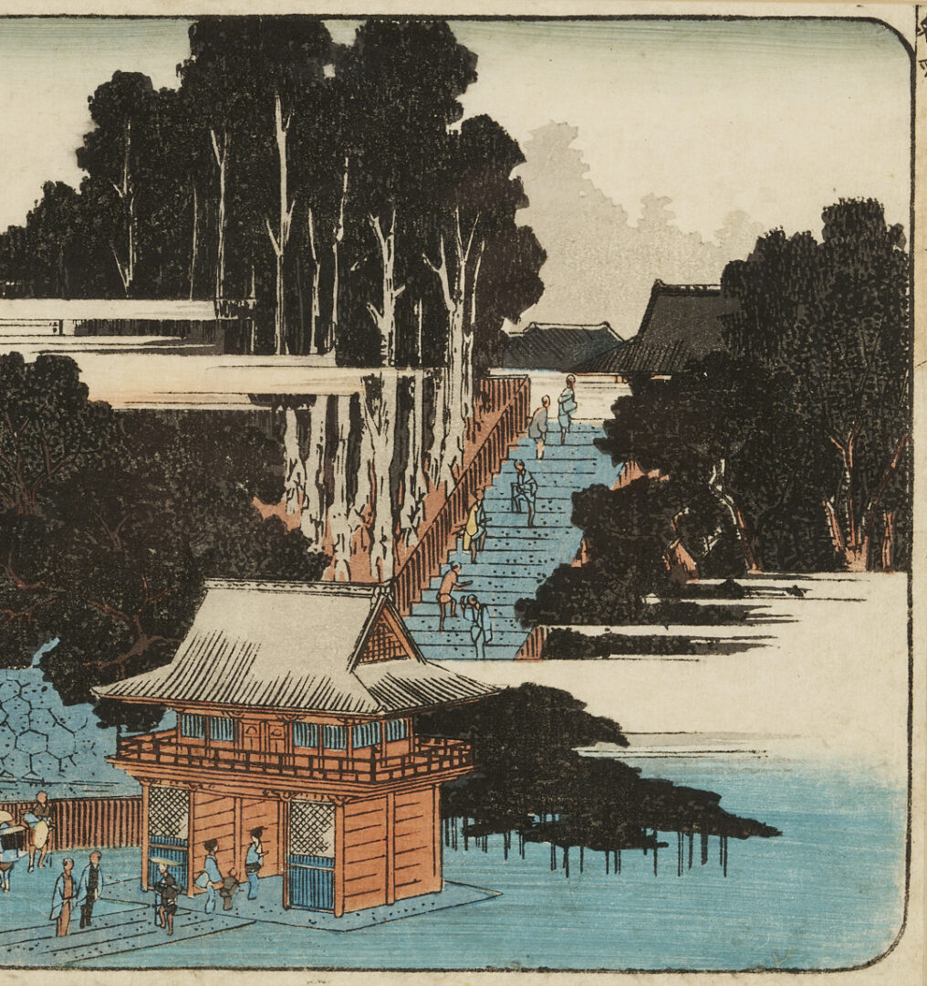Lot 888: 2 Japanese Woodblock Landscape Prints Incl. Hiroshige, Famous Places in Edo