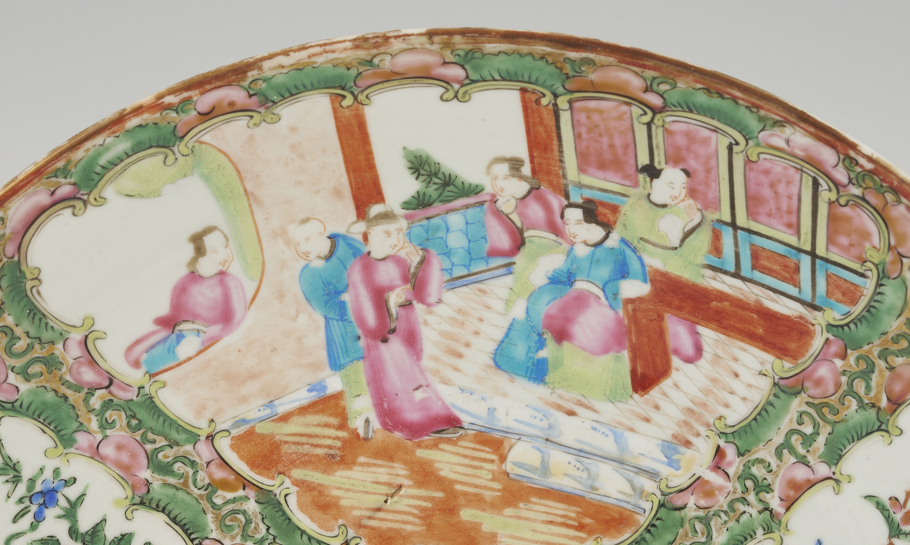 Lot 891: 3 Chinese Export Rose Medallion Pieces, Pitcher & Platters