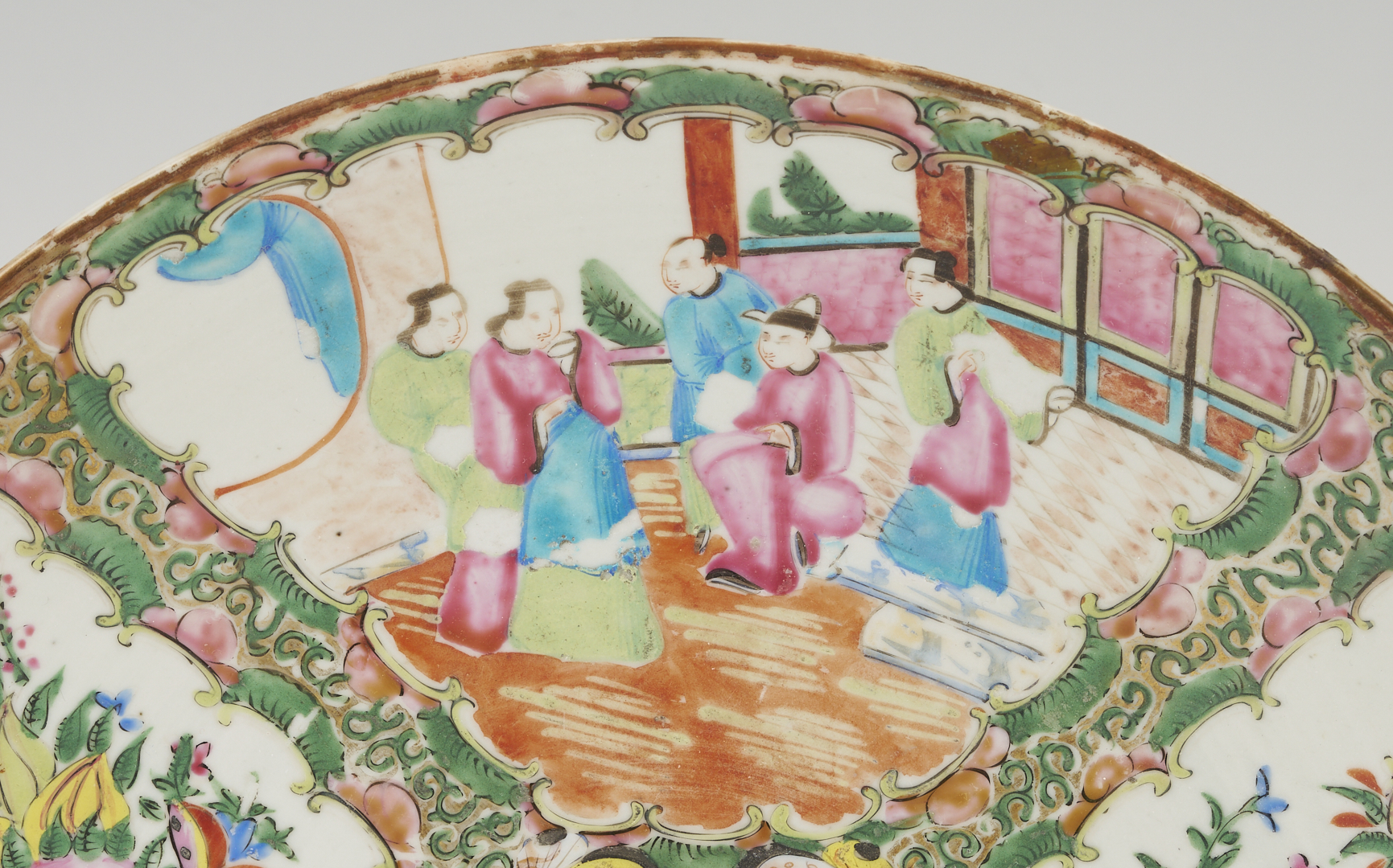 Lot 891: 3 Chinese Export Rose Medallion Pieces, Pitcher & Platters