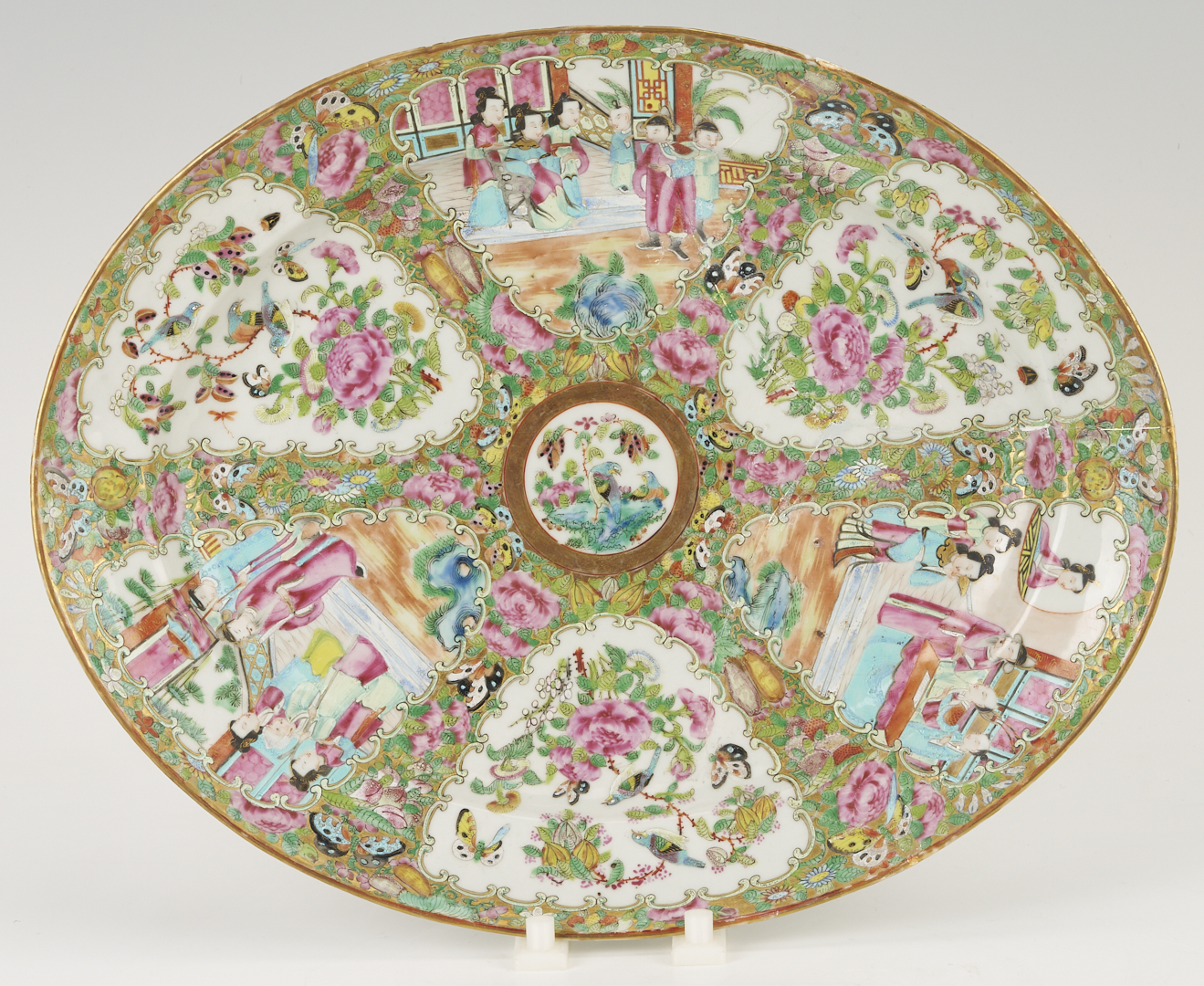 Lot 891: 3 Chinese Export Rose Medallion Pieces, Pitcher & Platters