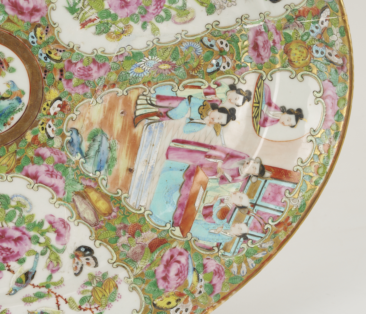 Lot 891: 3 Chinese Export Rose Medallion Pieces, Pitcher & Platters