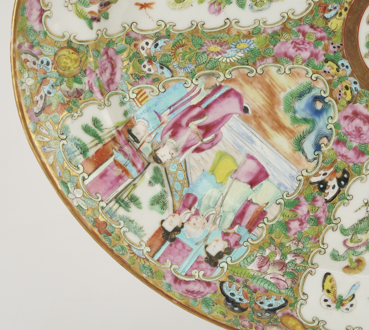 Lot 891: 3 Chinese Export Rose Medallion Pieces, Pitcher & Platters