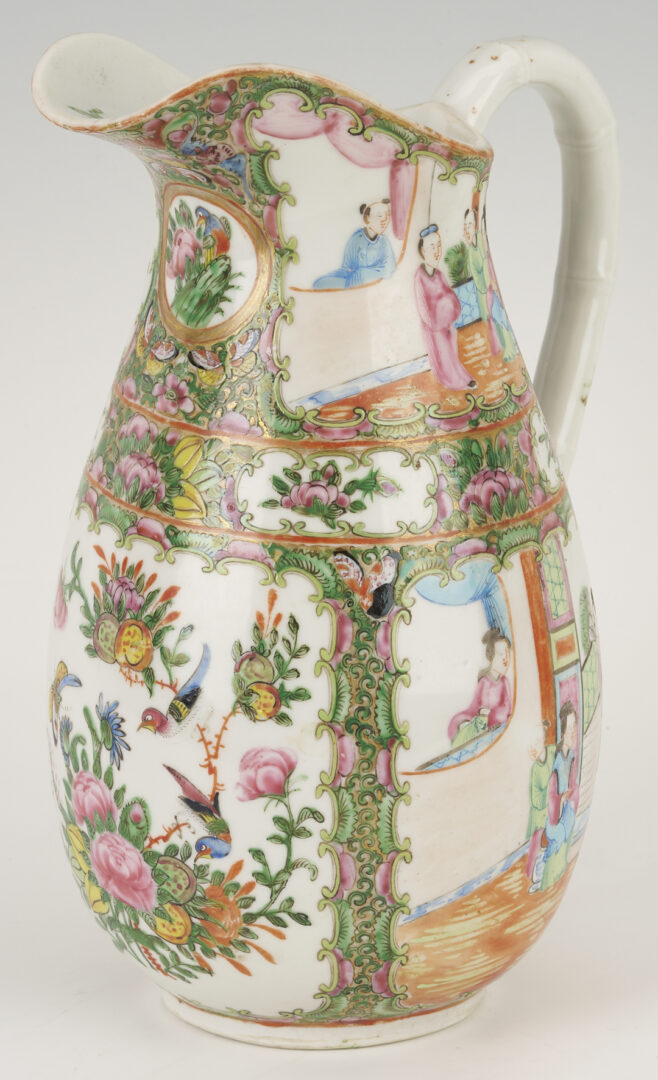 Lot 891: 3 Chinese Export Rose Medallion Pieces, Pitcher & Platters