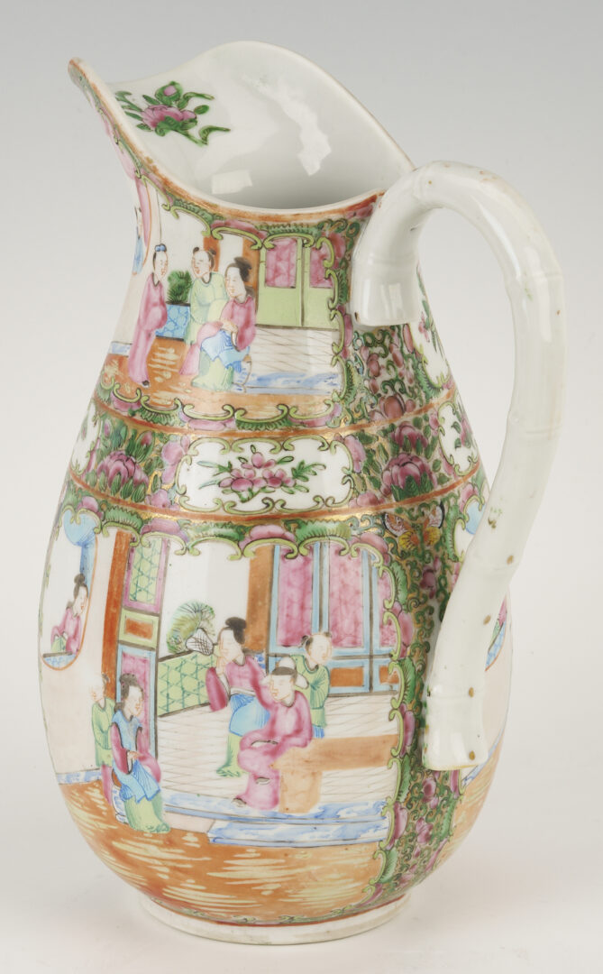 Lot 891: 3 Chinese Export Rose Medallion Pieces, Pitcher & Platters
