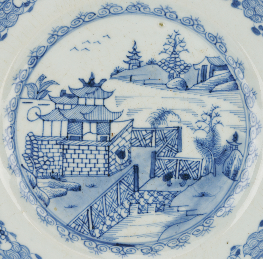 Lot 893: Chinese Blue & White Porcelain Vase and 2 Plates