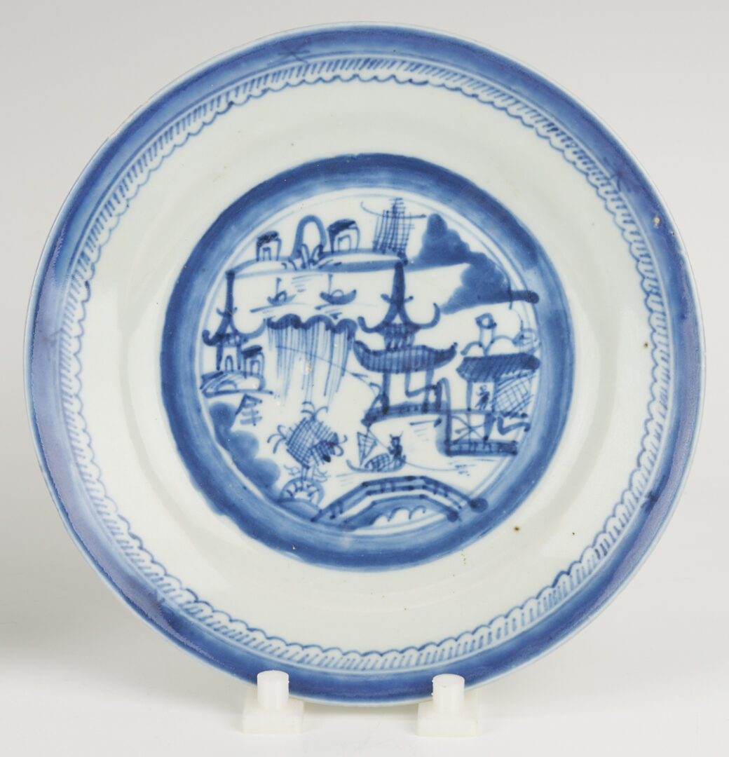 Lot 893: Chinese Blue & White Porcelain Vase and 2 Plates