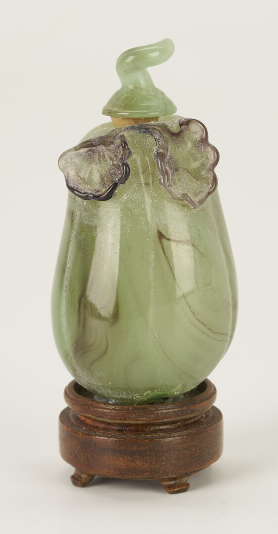 Lot 895: Chinese Molded Dragon Vase and 3 Snuff Bottles