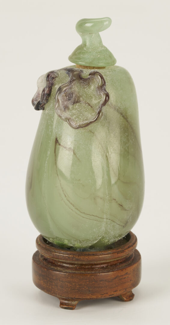 Lot 895: Chinese Molded Dragon Vase and 3 Snuff Bottles