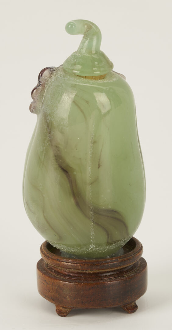 Lot 895: Chinese Molded Dragon Vase and 3 Snuff Bottles