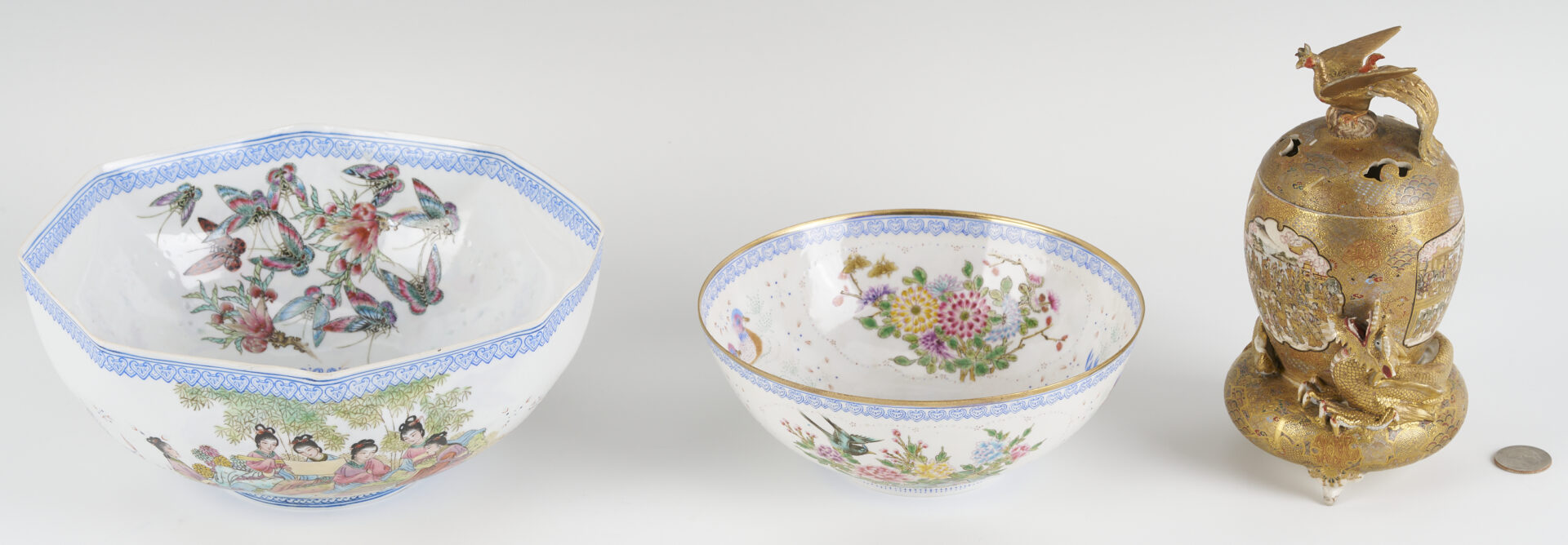 Lot 898: 3 Asian Porcelain Items, Japanese & Chinese