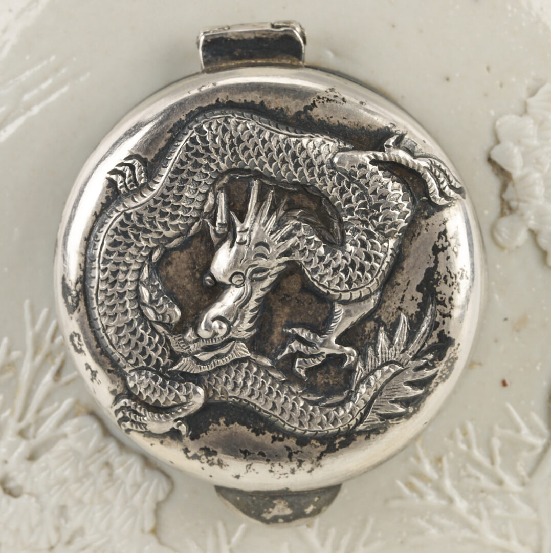 Lot 8: Chinese Silver and Dehua Porcelain Water Coupe