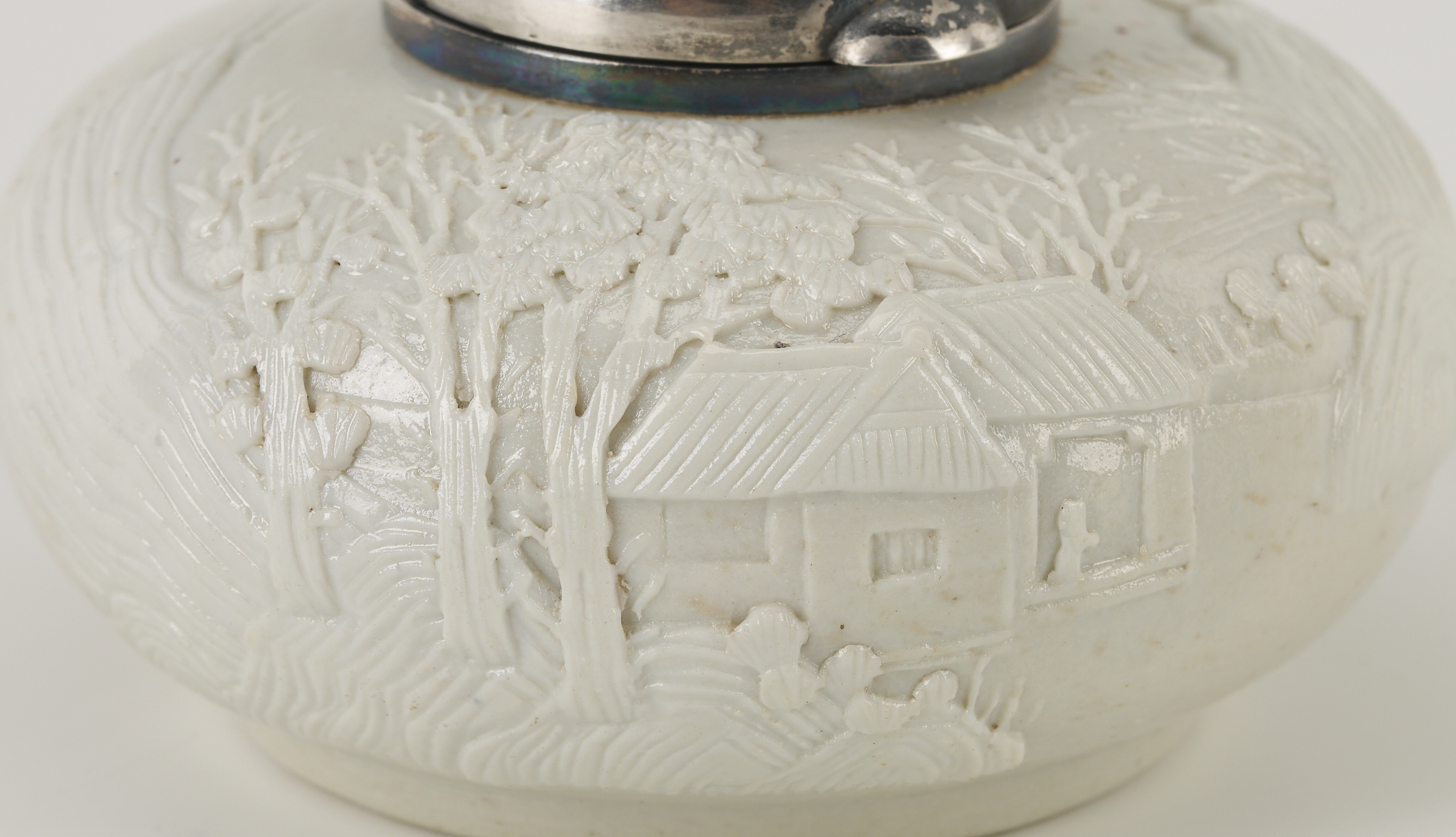 Lot 8: Chinese Silver and Dehua Porcelain Water Coupe