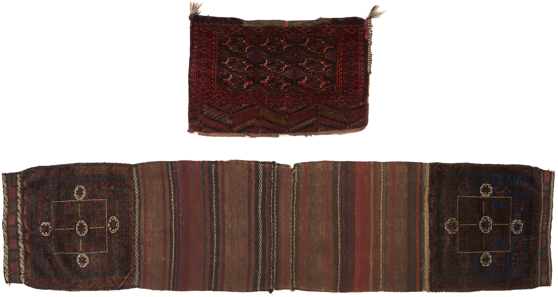 Lot 902: 2 Turkmen Tribal Bag Weavings, Arabatchi & Baluch