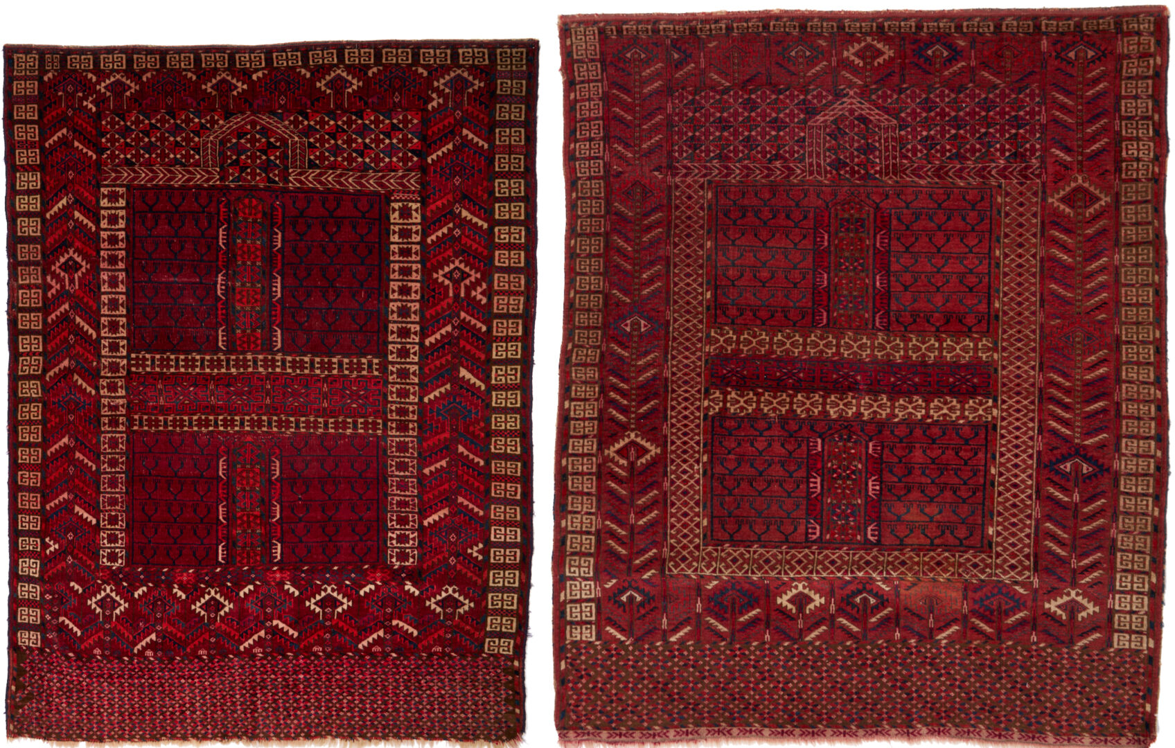 Lot 903: 2 Antique Turkmen Tekke Ensi Rugs