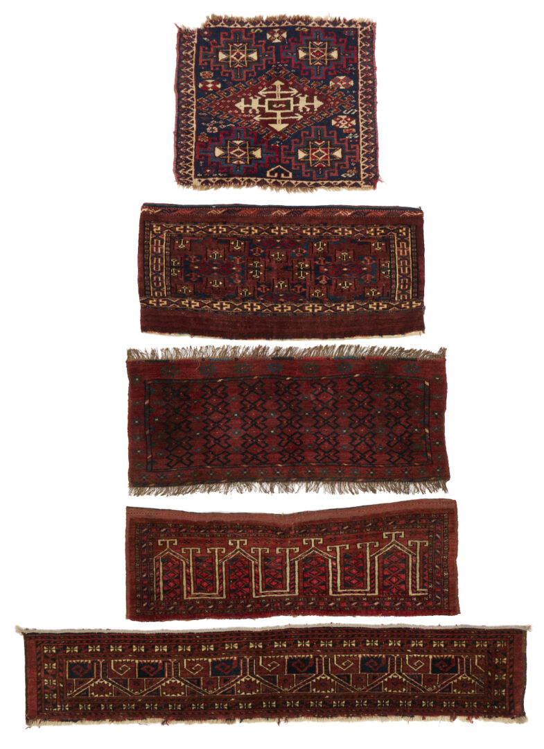 Lot 904: 5 Antique Tribal Weavings, incl. Turkman & Caucasion