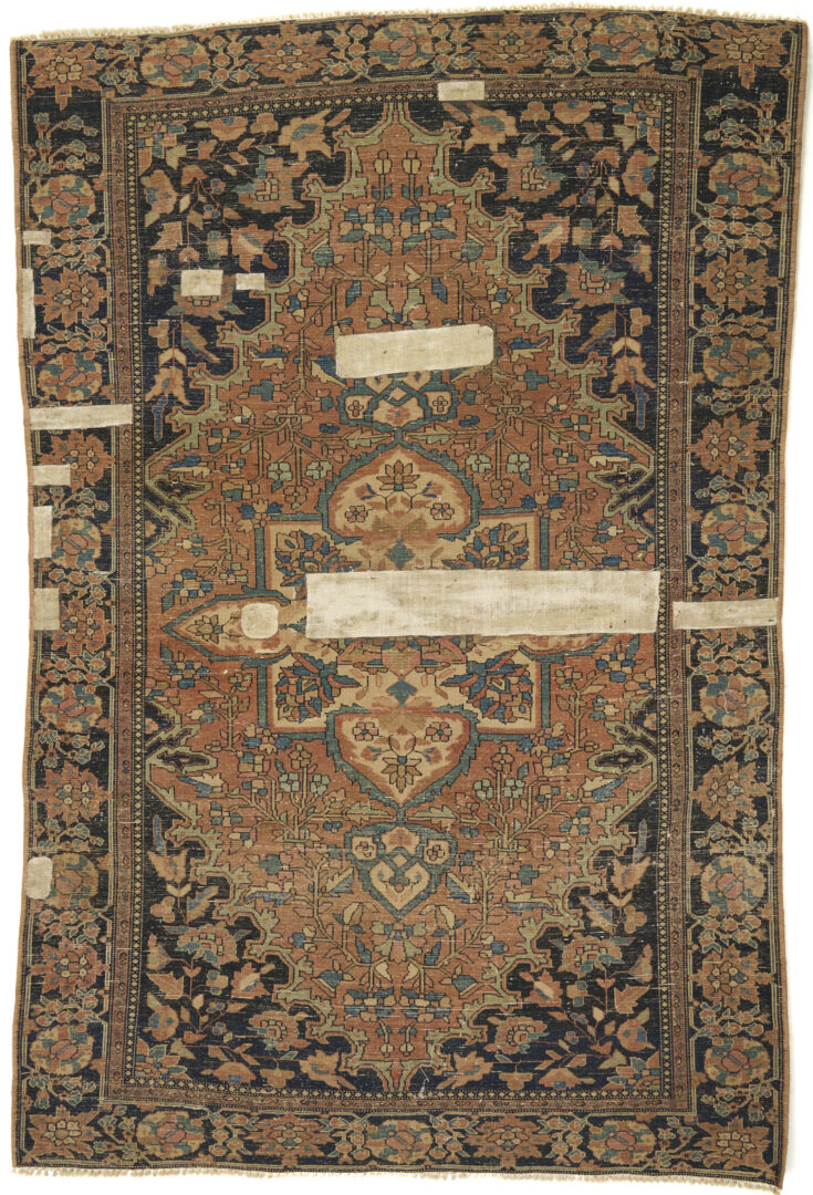 Lot 905: Antique Persian Farahan Rug & Kashan Vase Rug