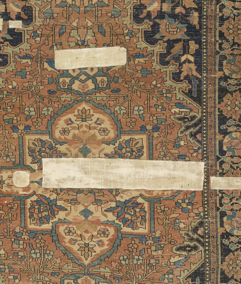 Lot 905: Antique Persian Farahan Rug & Kashan Vase Rug