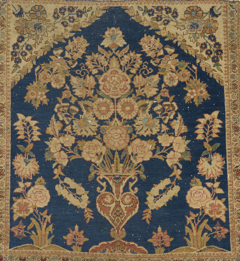 Lot 905: Antique Persian Farahan Rug & Kashan Vase Rug