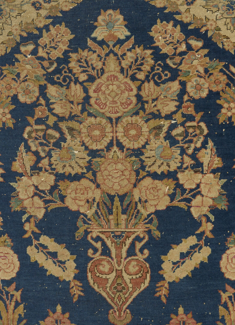 Lot 905: Antique Persian Farahan Rug & Kashan Vase Rug